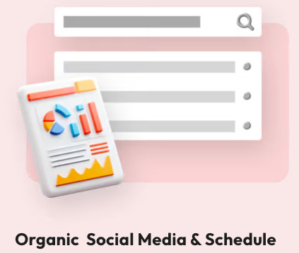 Illustration showing  GoBeaver A.I Organic Social Media & Schedule
 Interface