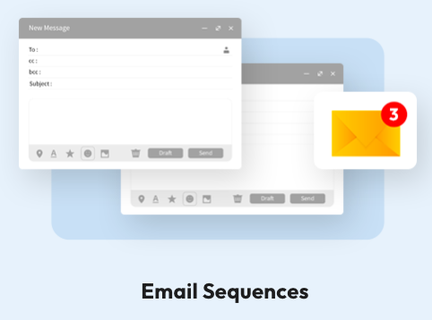 Illustration showing  GoBeaver A.I   Email Sequences Interface